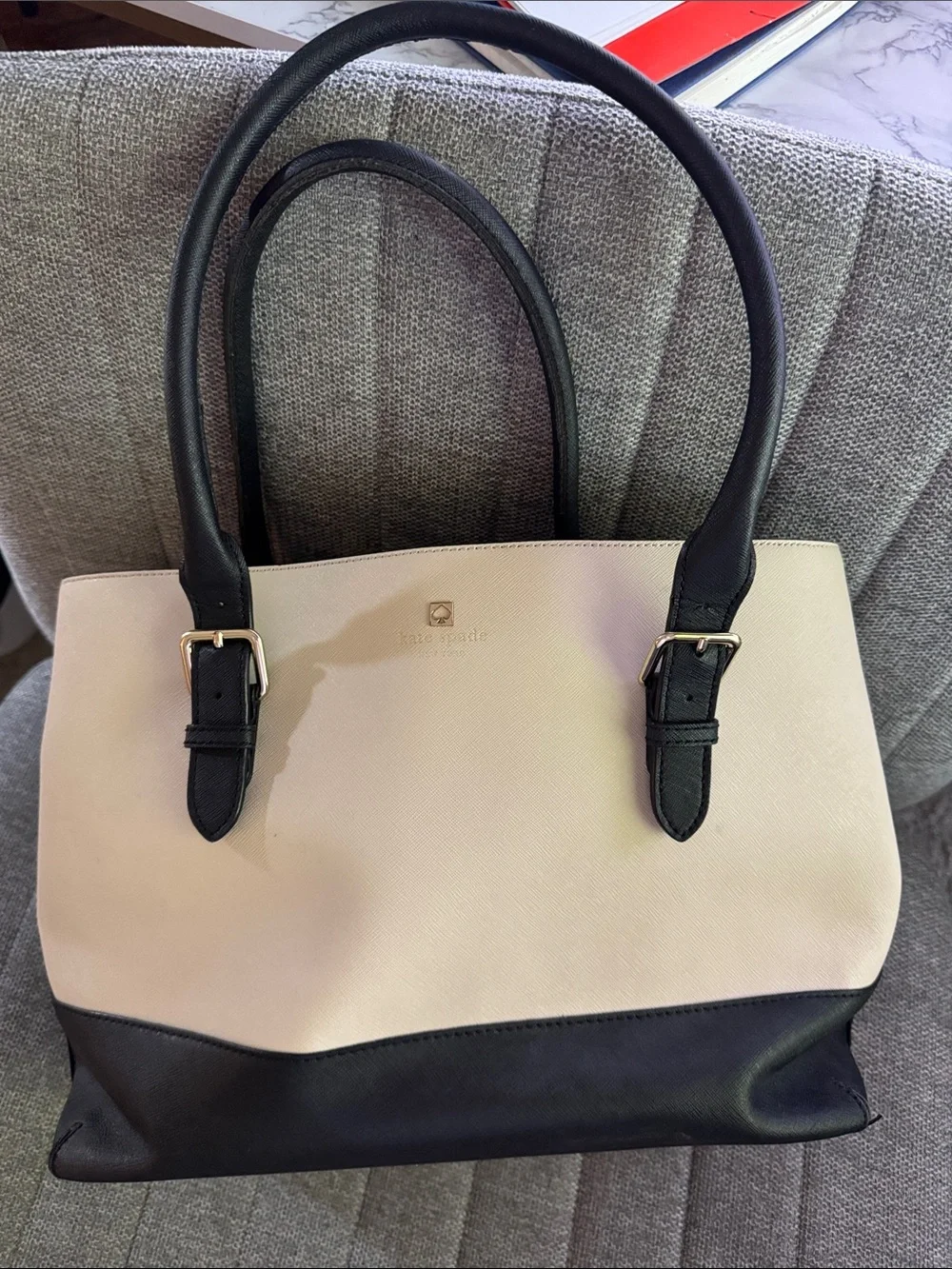kate spade Black and Cream Two-Tone Tote